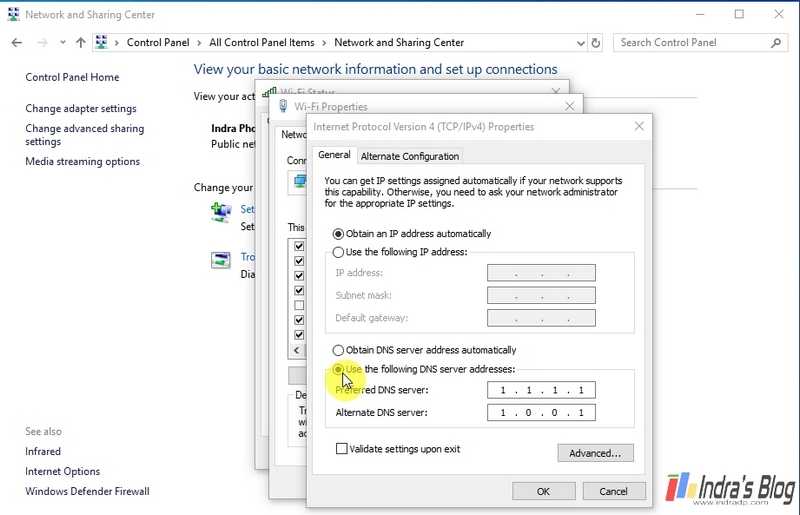 Как подключить dns сервер на компьютере windows 10