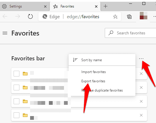Импорт и экспорт закладок microsoft edge