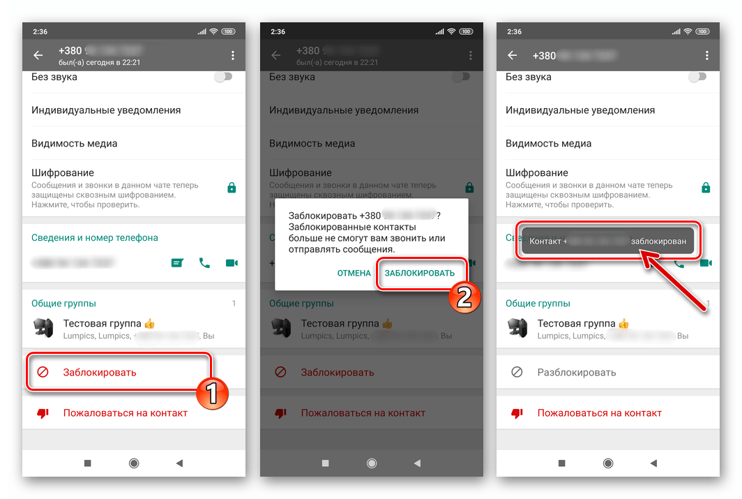 Как заблокировать контакт в whatsapp — работа с черным списком