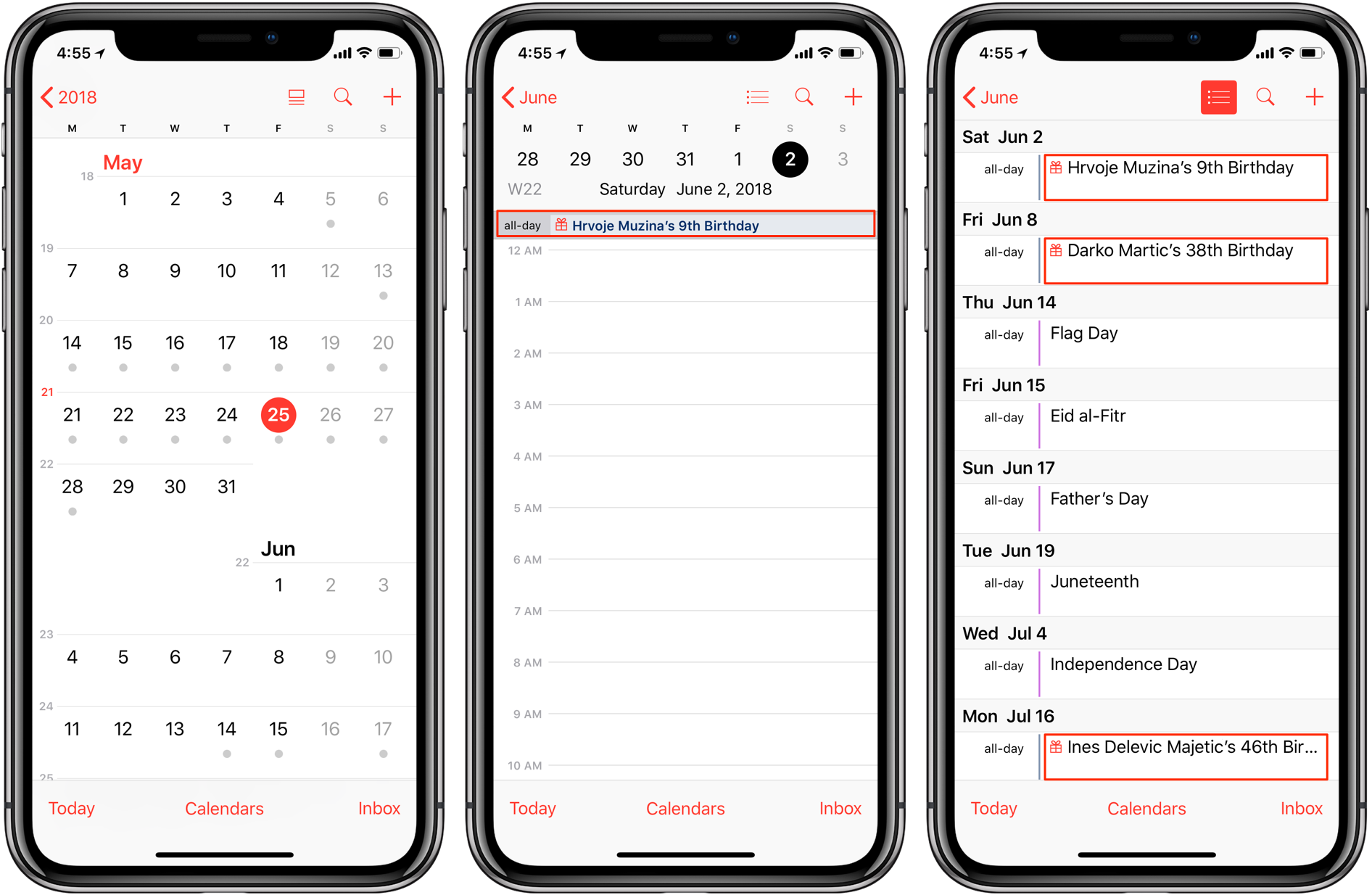 Как заставить iphone напоминать о днях рождения