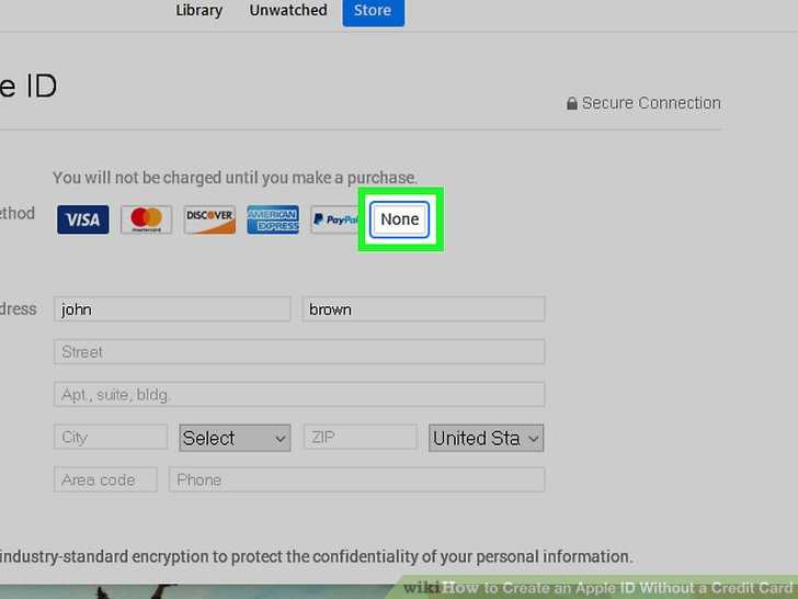 Регистрация apple id без кредитной карты